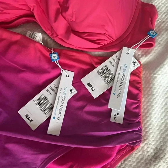 BLEU ROD BEATTIE KORE UNDERWIRE CROSS BACK BIKINI TOP AND BIKINI BOTTOM - Picture 8 of 10